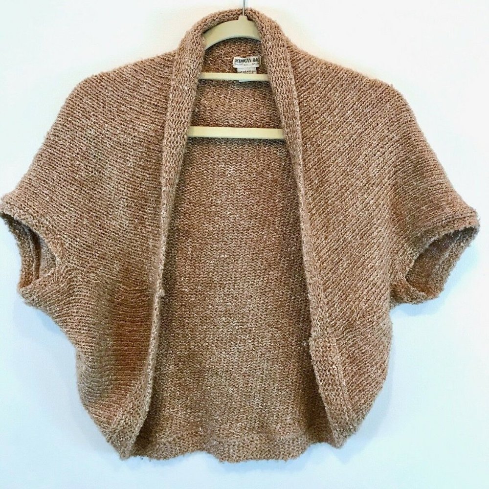 American Rag Cropped Shrug Sweater - Beige - OS